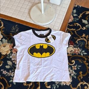 DC Batman‎ Logo White crop Tee. NWT. Retail 27